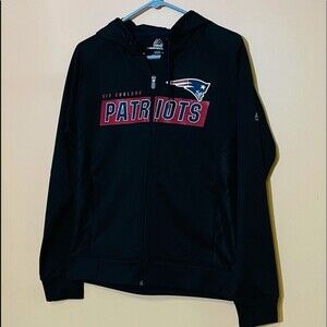New England Patriots Football Majestic Zip-up Hoodie Thermabase lined size Small